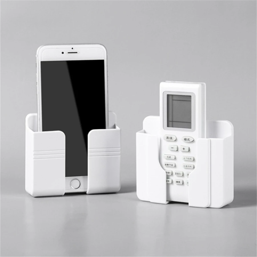 Wall Mounted Organizer Storage Box Remote Control Air Conditioner Storage Case Mobile Phone Plug Holder Stand Container