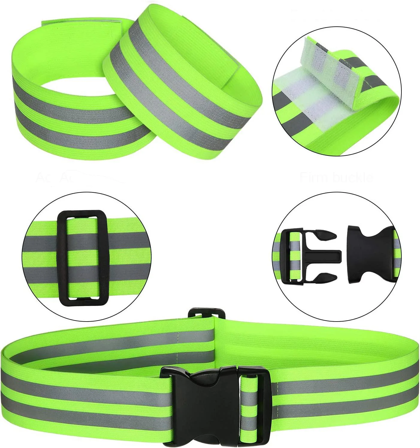 Motorcycle High Visibility Reflective Waistband Wristbands for Night Running And Cycling Safety Security Warning Waist Belt
