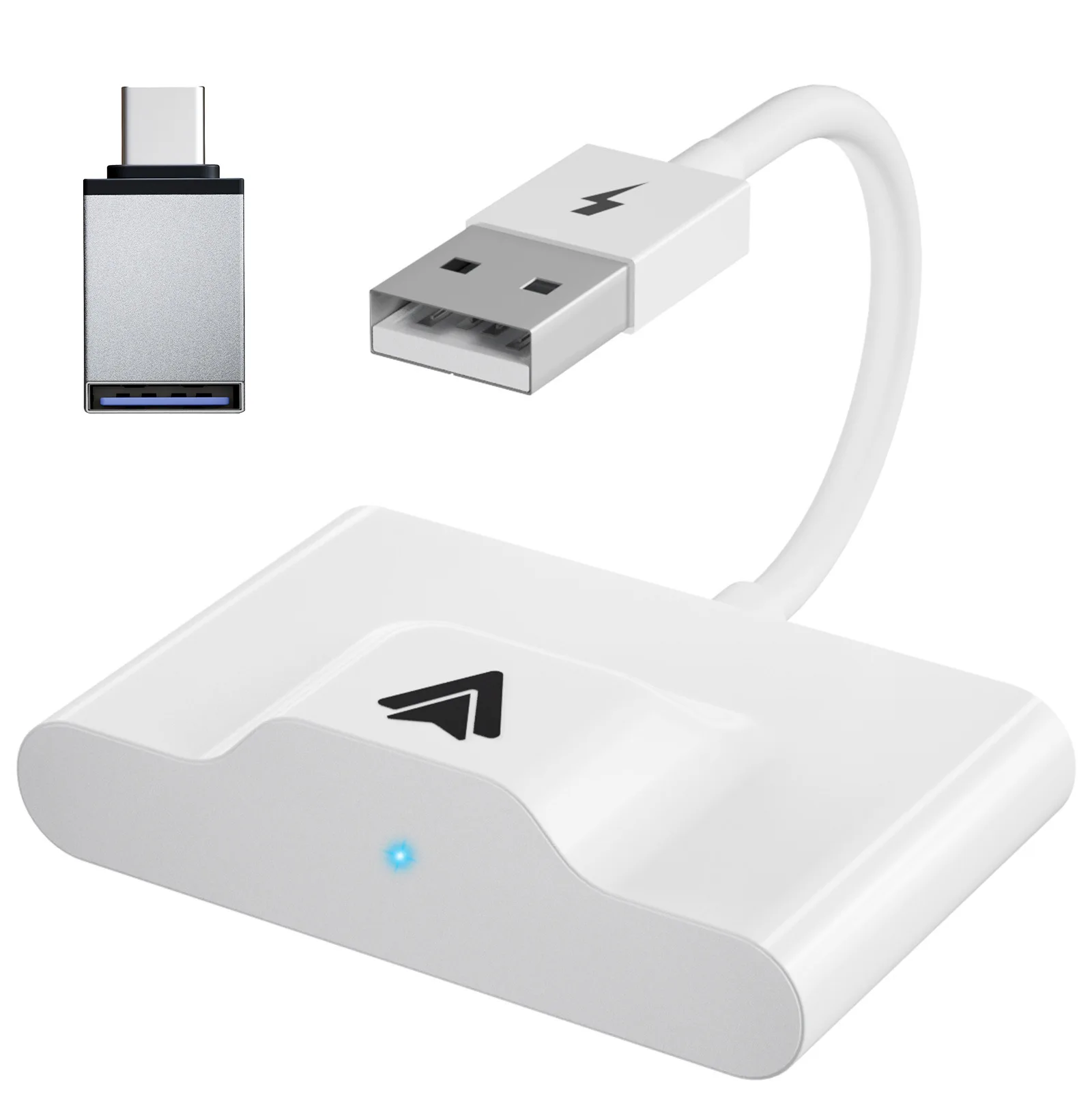 Wireless Android Carplay Dongle Adapter Android Phones Converts Wired Auto to Wireless Direct Plug-in USB/Type-c Adapter