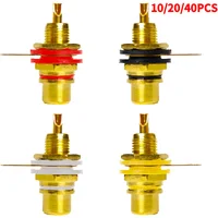 10/20/40PCS Gold-Plated RCA Jack Connectors, Zinc Alloy Single AV Coaxial Socket for Audio Video Panel Mount Applications 1