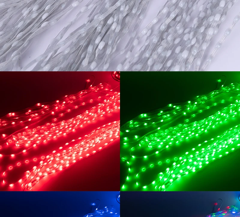 5V 12V 4pin Data Return WS2811 WS2812 LED Seed Pixel String Lights Full Color Individually Addressable RGB for DIY Curtain Light