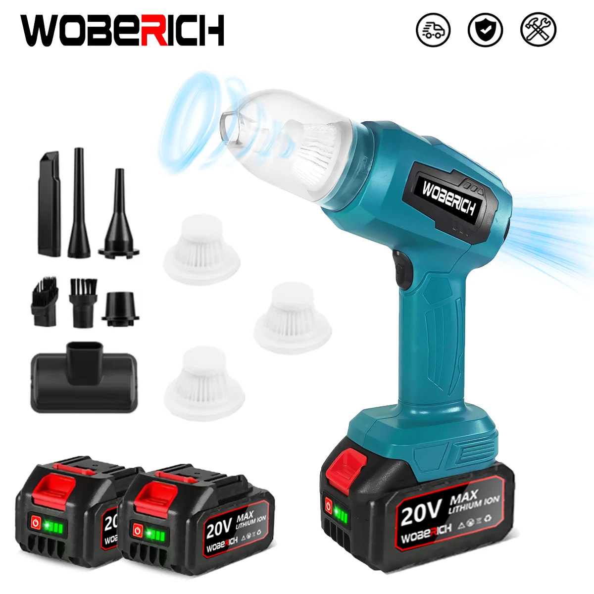 WOBERICH wireless cleaner handheld car vacuum cleaner rechargeable multi function dust collect machine Makita 18V battery tool