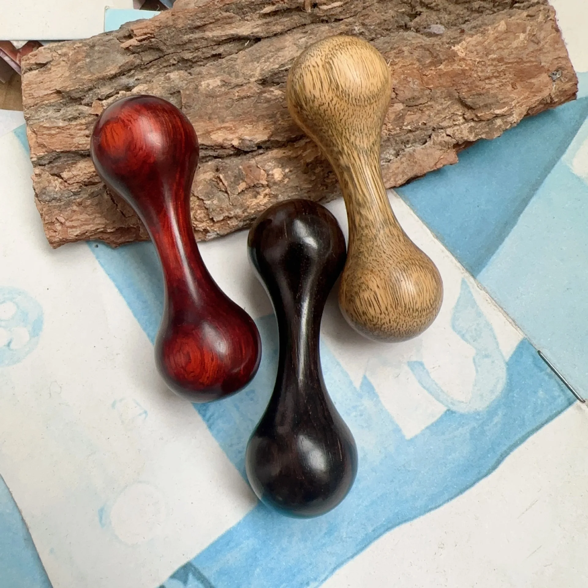 1Pc EDC Wood Knucklebone Stress Relief Toy Polishing Sandalwood Fidget Hand Spinner Anxiety Finger Exercise Spinning Finger Gyro 6