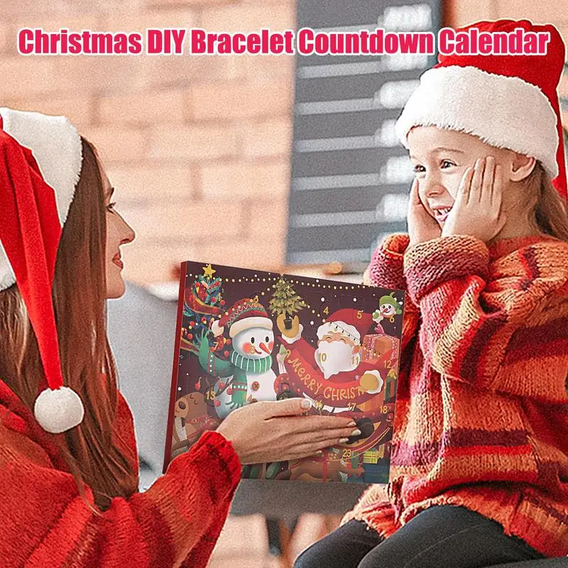 2024 new year diy advent calendar kit with 22 charm beads 2 bracelets  christmas 24 days countdown advent calendar for women teen - aliexpress