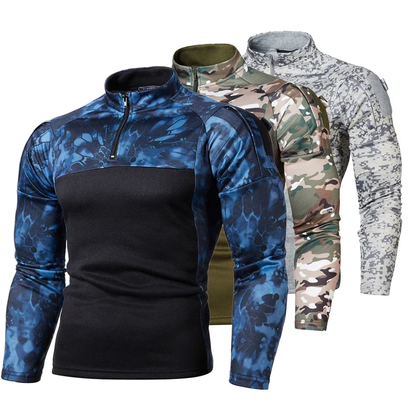 

Military Uniform Men Officer Summer Tactical Shirt Long Sleeve Underwear Military Shirts Policja Combat Shirt Multicam