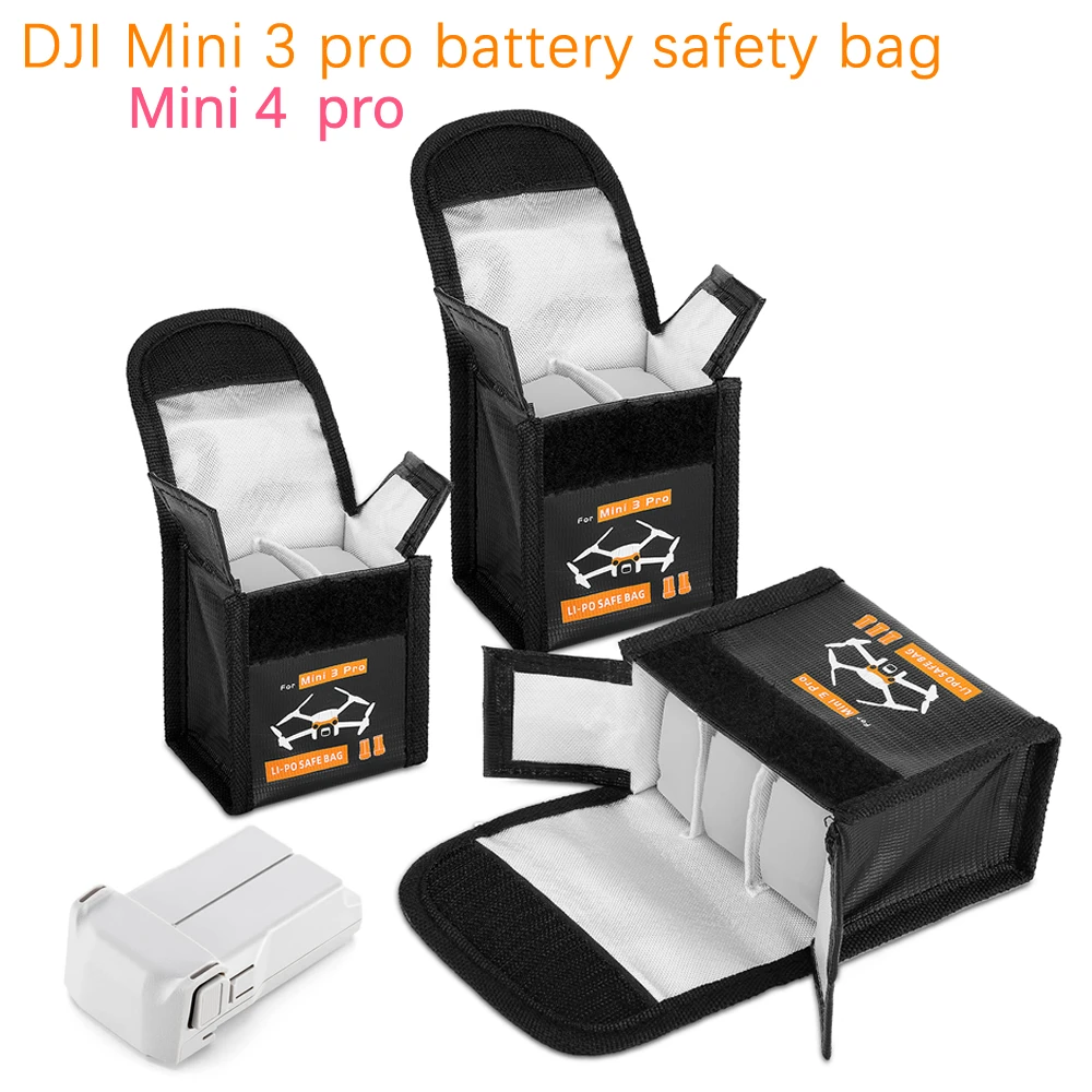 DJI 미니 4 프로 미니 3 용 비행 배터리 안전 가방, 배터리 보호 케이스, 운송 안전 방폭 보관 가방 액세서리