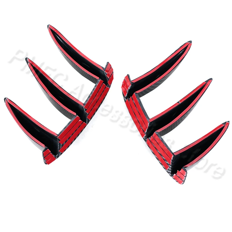 Car Bumper Spoiler PMFC For Mercedes For Benz W176 A200 A250 A260 A45 AMG 1Pair Car Black Carbon Pattern Rear Bumper Splitter Spoilers Canard