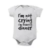 Baby I'm Not Crying 2024 Newborn Baby Bodysuits Summer Boys Girls Romper Body Pregnancy Reveal Clothes 4