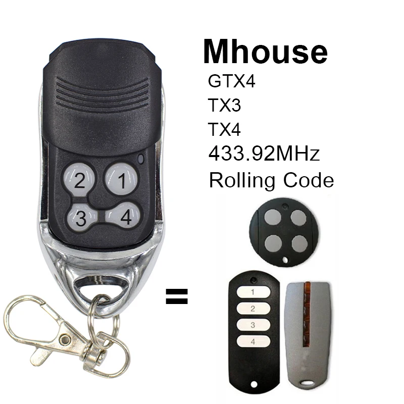 Mhouse MyHouse Garage Remote Control TX4 TX3 GTX4 Gate Control 433mhz Rolling Code Transmitter proximity card reader