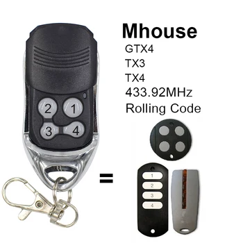 Mhouse MyHouse 도어 게이트 원격 제어 호환 Mhouse GTX4 TX3 TX4 433.92mhz 차고 명령 게이트 제어 송신기 키 Fob
