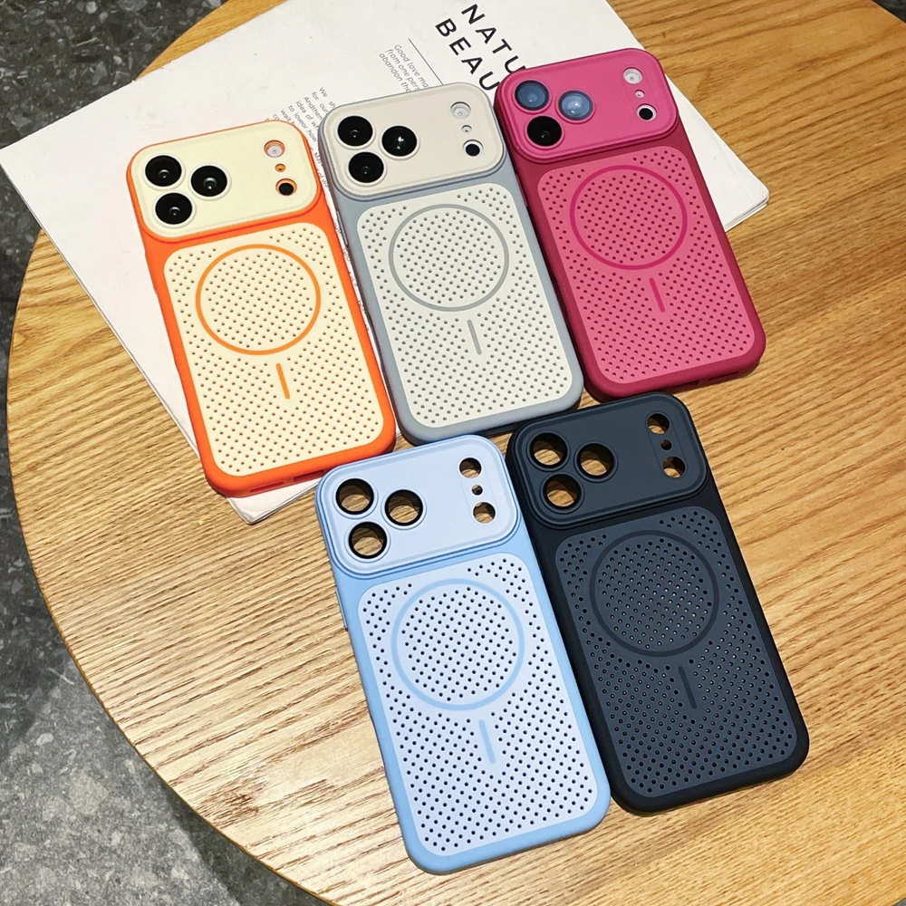 Breathable Grid Matte Magnetic Case with Cooling Heat Dissipation