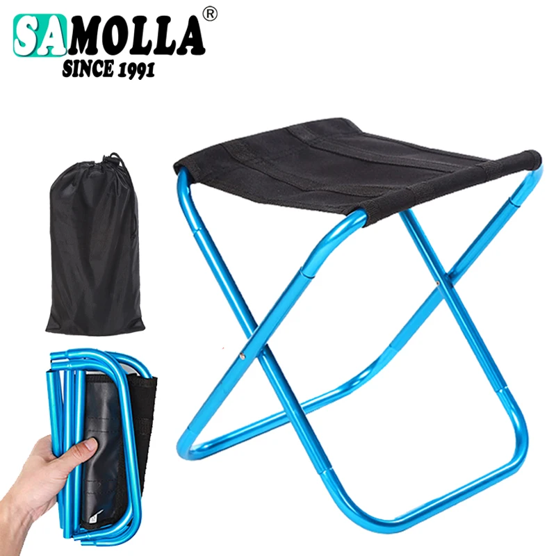 Folding chair Outdoor folding stool for fishing hiking picnic camping lightweight aluminum frame