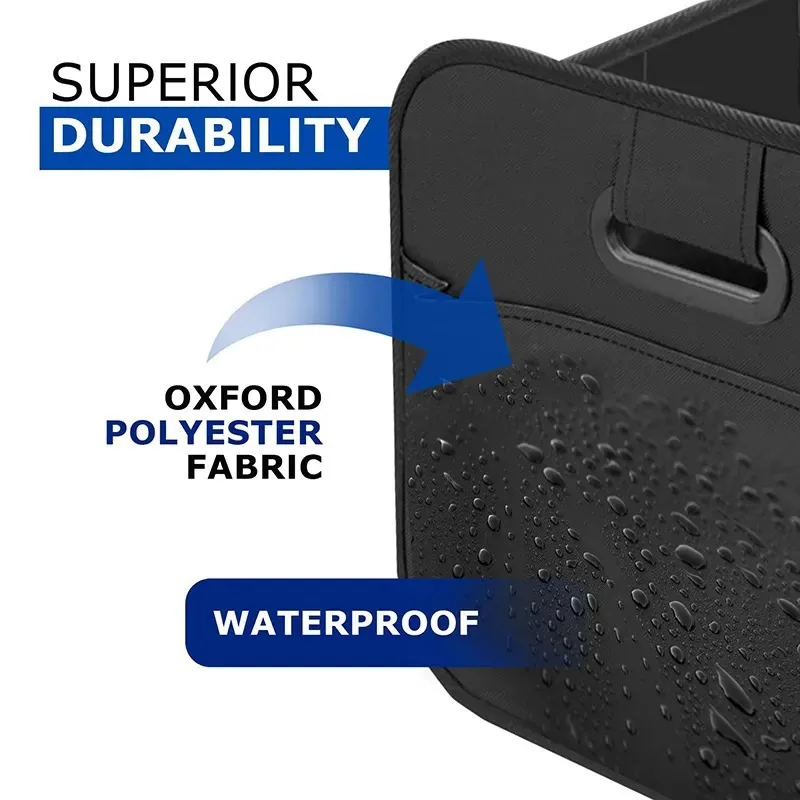 Foldable Oxford Cloth Car Trunk Organizer with Multi-Compartment Storage