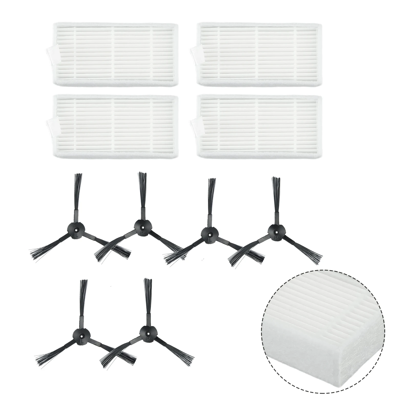 

Replacement Parts Set for Medion MD 19500/19510/19511/19900 Vacuum Cleaner - Filters and Side Brushes Included