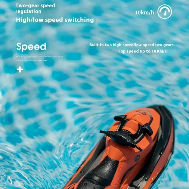 2024 New High-speed Remote Control Boat 2.4G Mini Water Electric Motorboat Remote Control Dual Motor Water Toy Game Gift 4
