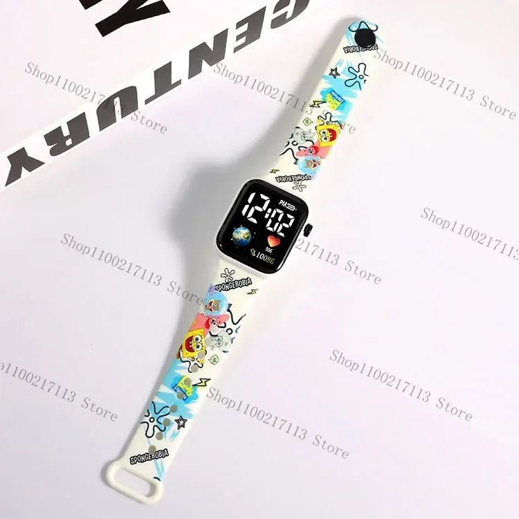 NEW Luffy Dragon Ball Goku Pikachu Cartoon print strap button LED square Waterproof electronic watch boys girls birthday gifts 4