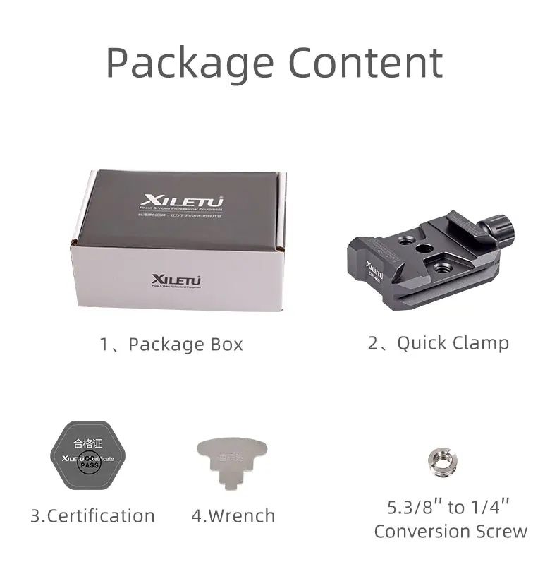 Quick Release Clamp XILETU QR40S ARCA Style Ronin SC for DJI Ronin S / Ronin SC