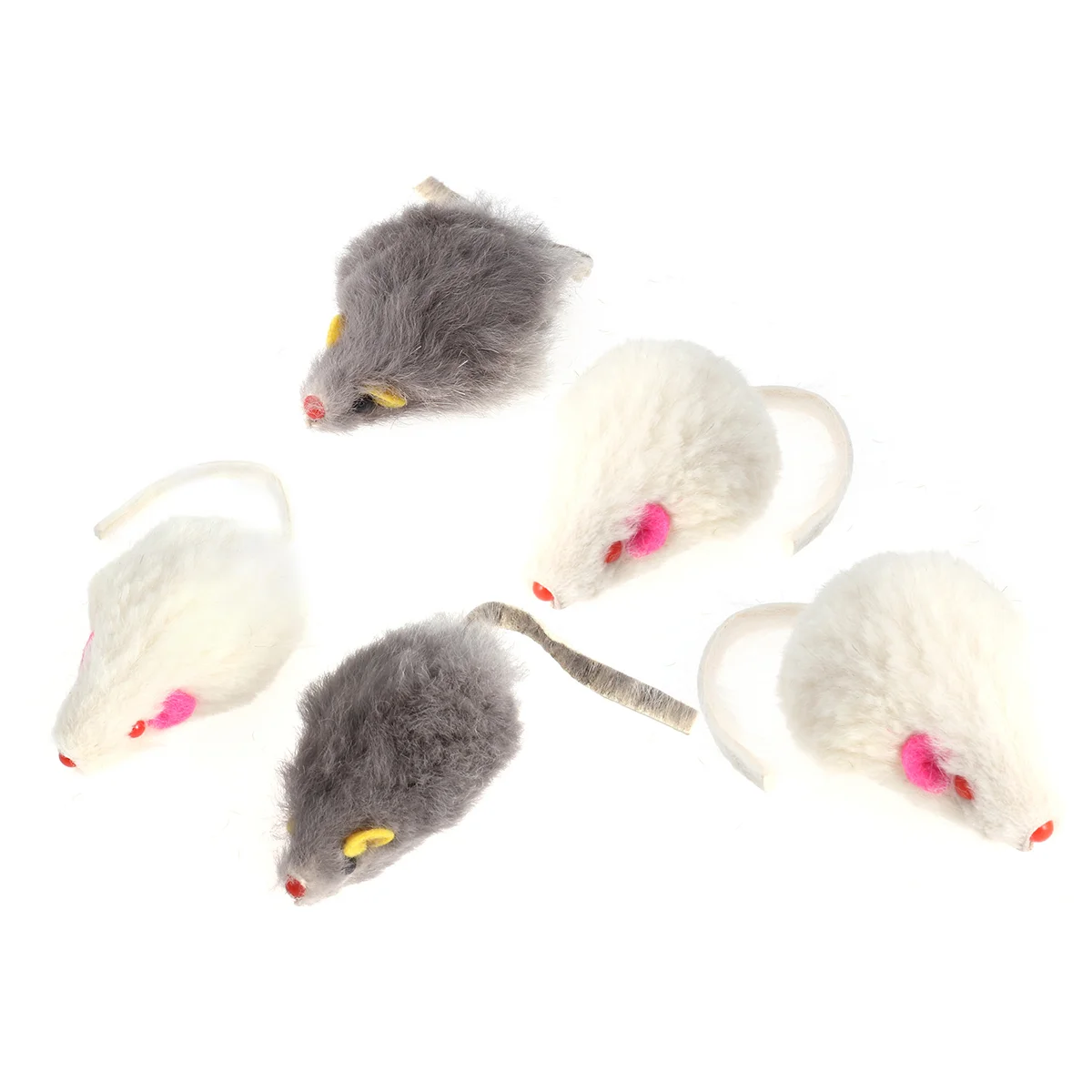 

5Pcs False Mice Toys Interactive Mini Funny Plush Mouse Toys Adorable Plaything for Pet Cats Kitten (Random Color)