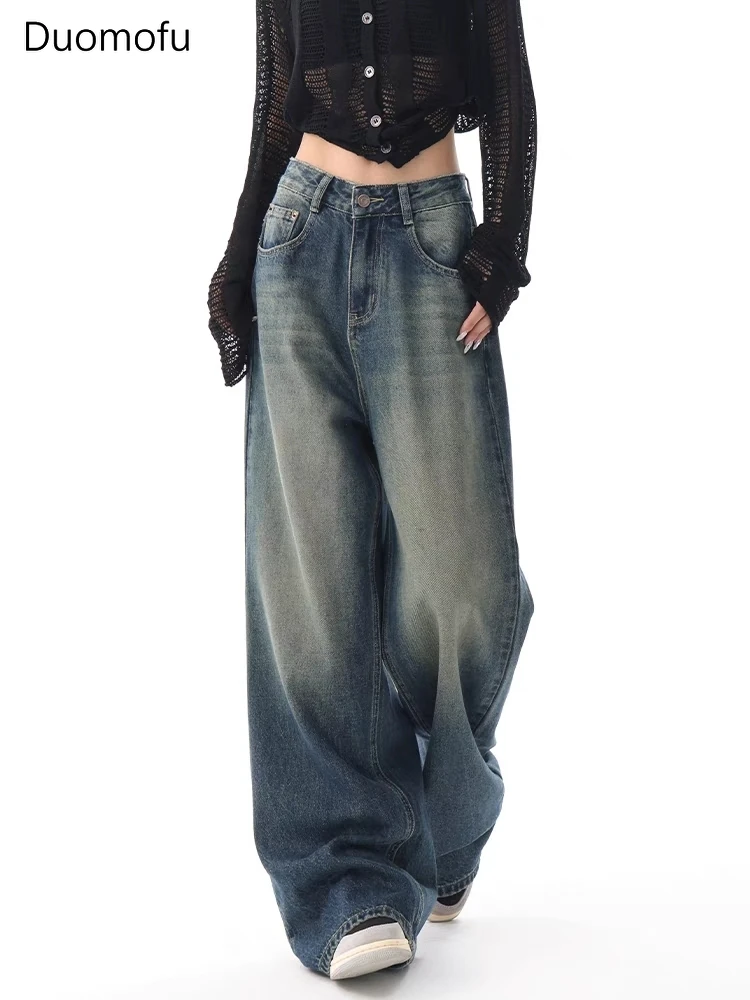 Duomofu Autumn Vintage Chicly Slim Button Female High Waisted Jeans American Basic Simple Casual Fashion S-XL Baggy Jeans Women 2