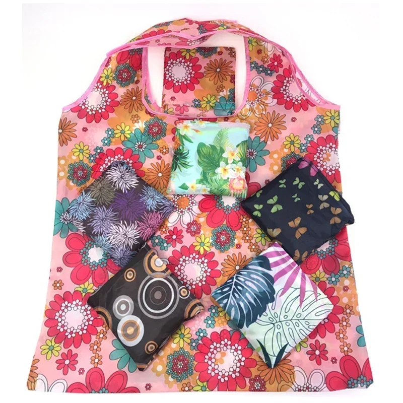 Fashion Printing Foldable Eco-Friendly Mom's Bag Tote Folding Pouch Handbags Convenient Large-capacity for Diaper Bags