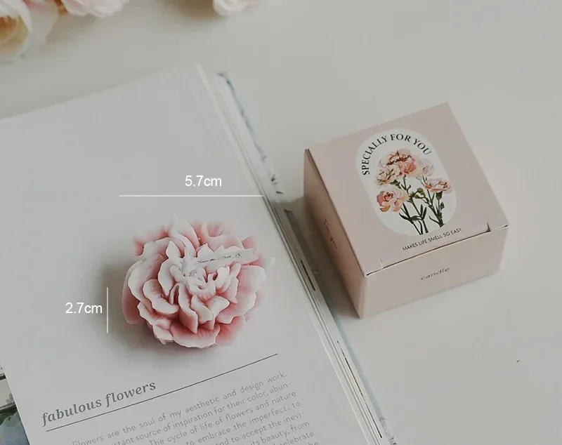 Handmade Carnation Scented Soy Wax Candle for Aromatherapy & Home Decor