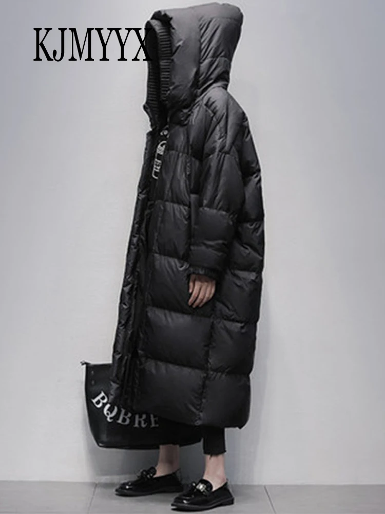 

KJMYYX Plus Size Winter Women Oversize Warm Duck Down Coat Female X-Long Down Warm Jacket Hooded Style Thick Warm Parkas S-7XL