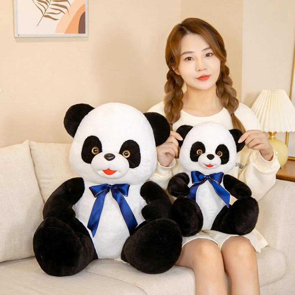 

Cute Bowtie Smiling Giant Panda Stuffed Children Plush Toy Birthday Gift