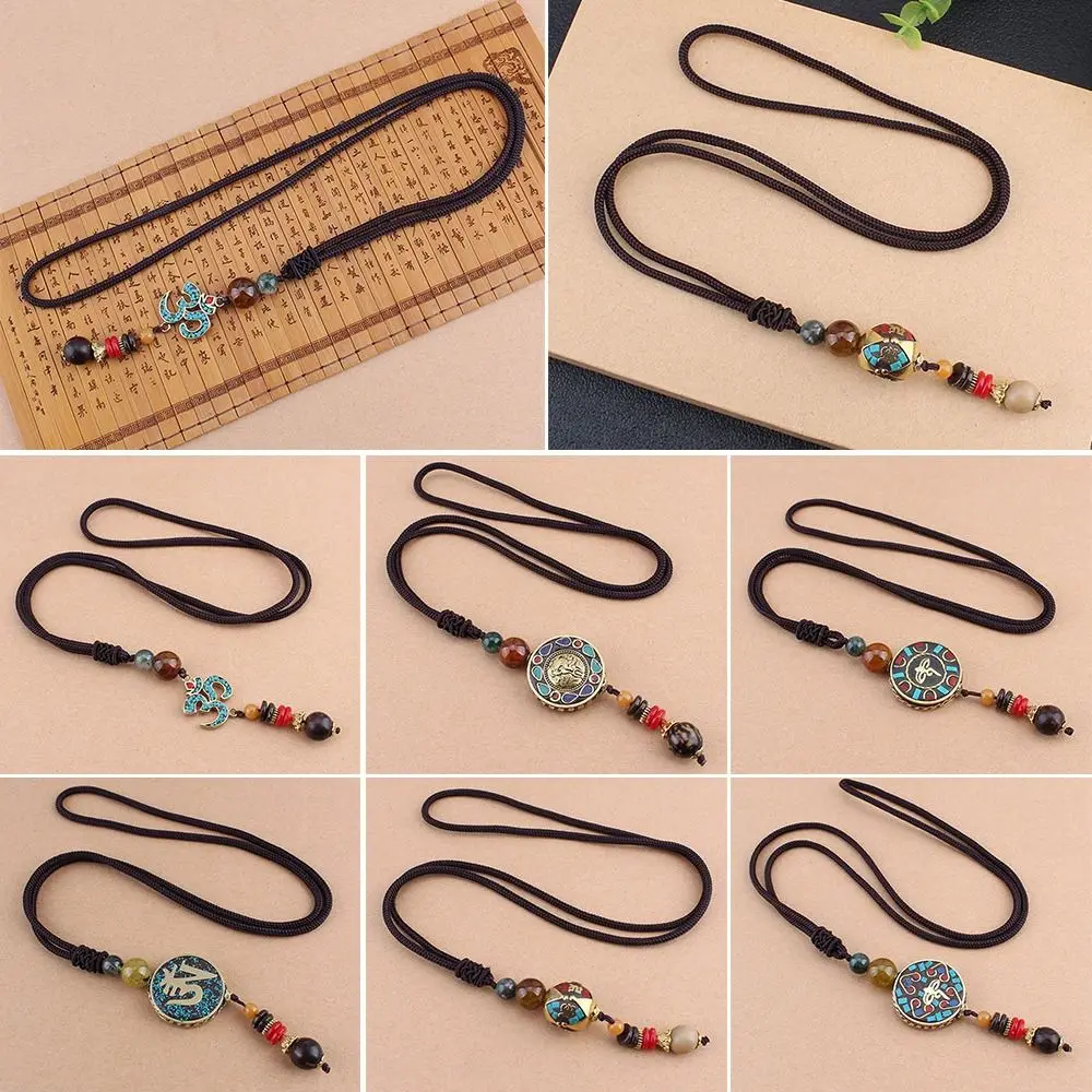 

Бохо, яркий подарок, Этнические украшения, этнический кулон, непальское ожерелье, буддистская мала, деревянные бусины