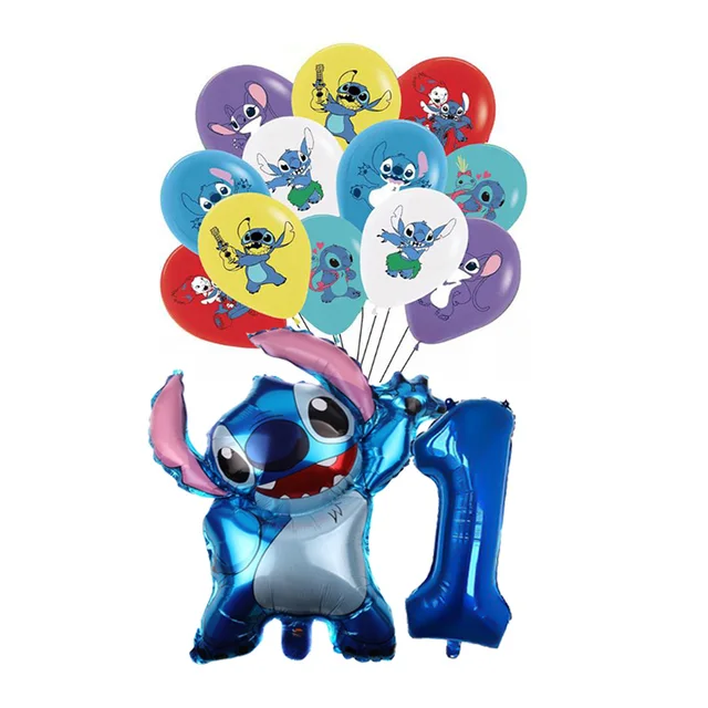 Disney-Décoration d'anniversaire Stitch pour enfants, ballons, bannière,  sensation, gâteau, assiette en papier, tasse, jouets