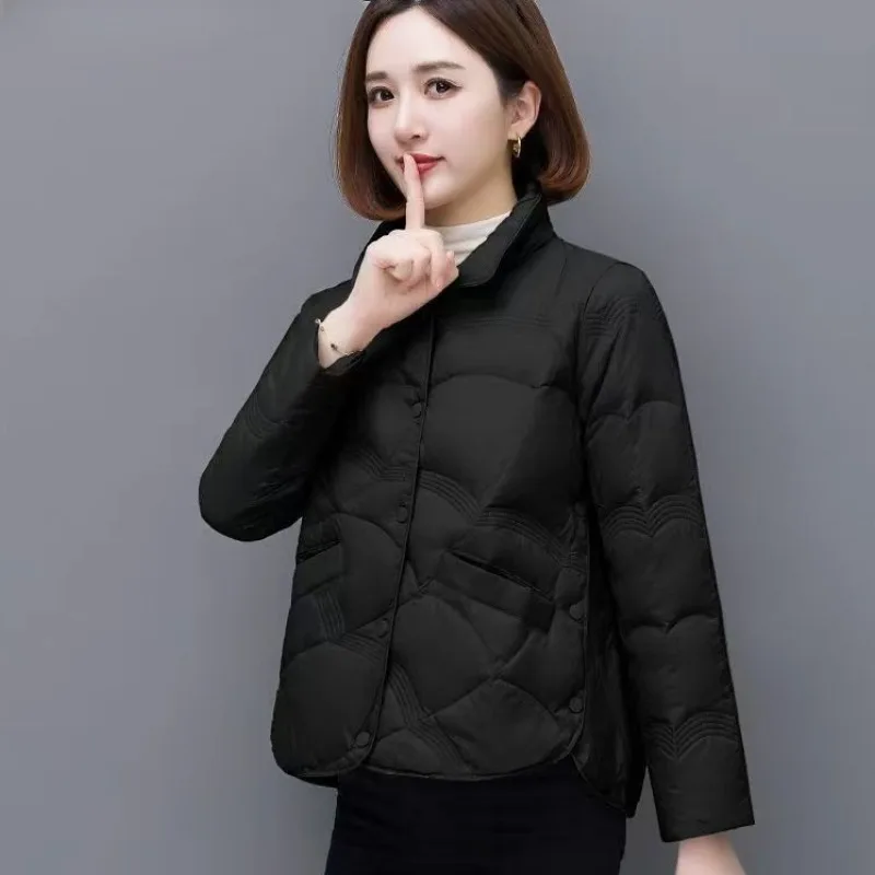 2023 New Women Down Jacket Winter coat Female short-length loose Parkas frivolous warm Outwear simple standing collar Overcoat