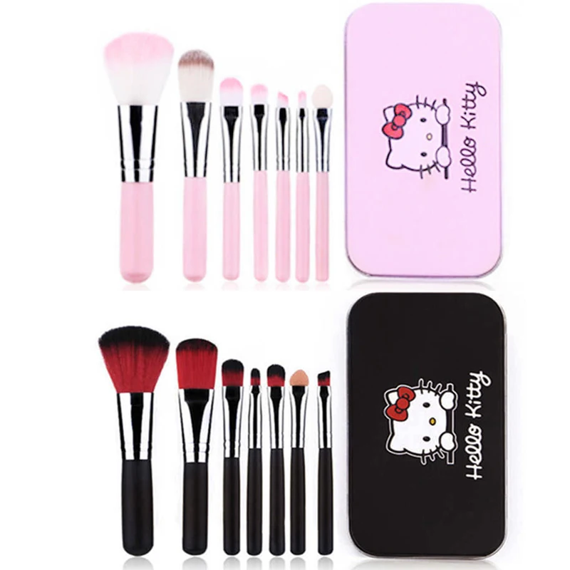 Hello Kitty Makeup Brush Set With Box Cute Fashion Blush Eyebrow Lip