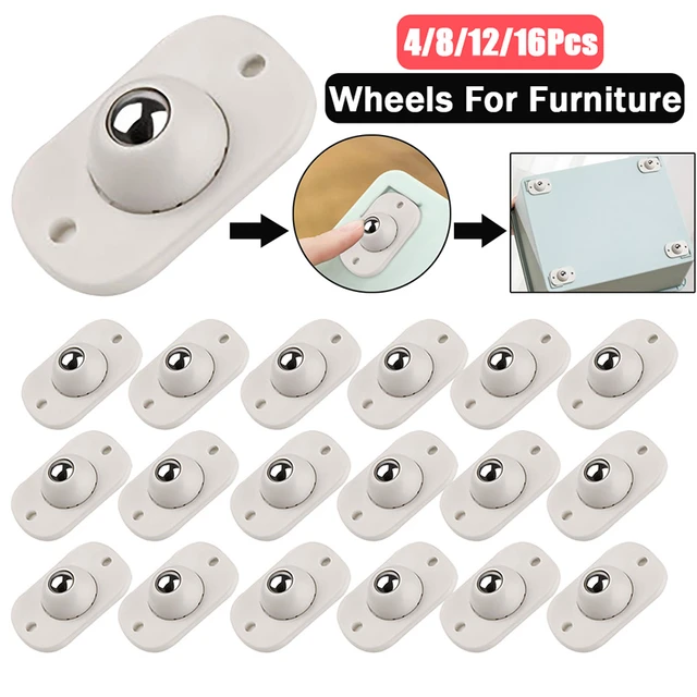 Roue universelle à billes silencieuses auto-adhésives, roulettes de  meubles, roue en acier inoxydable, rotation à 360 °, 4 perles - AliExpress