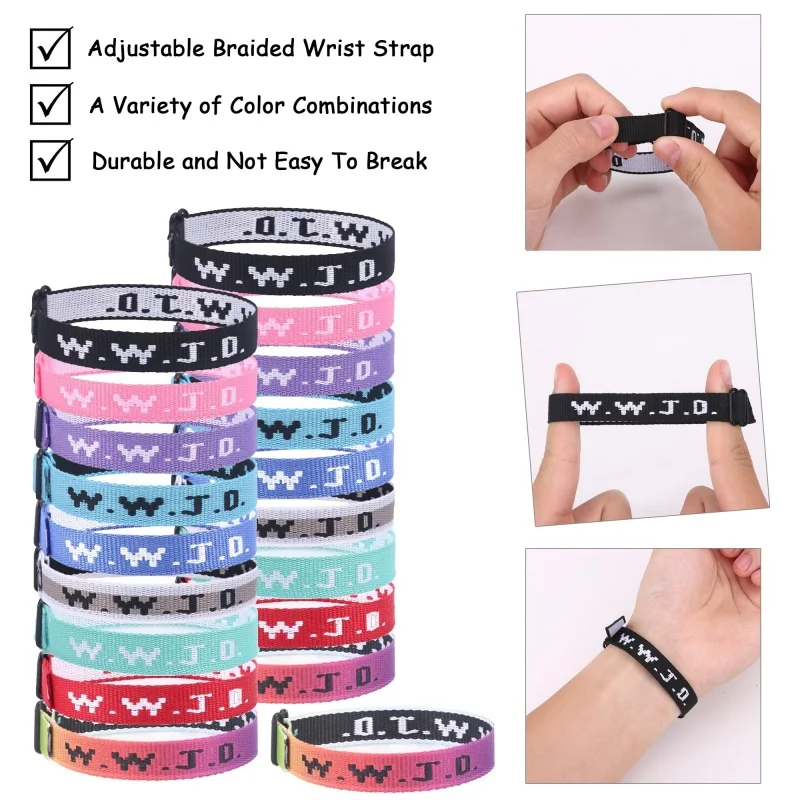 WWJD Bracelets Gifts Adjustable Wristbands WWJD Jesus Bracelets Bulk What Would Jesus Do Bracelet 4