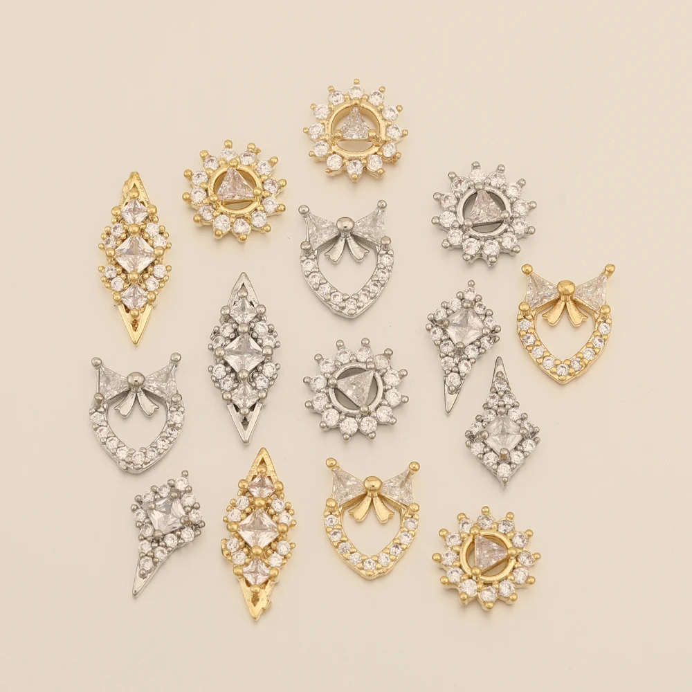 Cordial Design 50Pcs Jewelry Accessories/DIY Making/Genuine Gold Plating/Cubic Zirconia Charms/Hand Made/Fingernail Findings - cordial