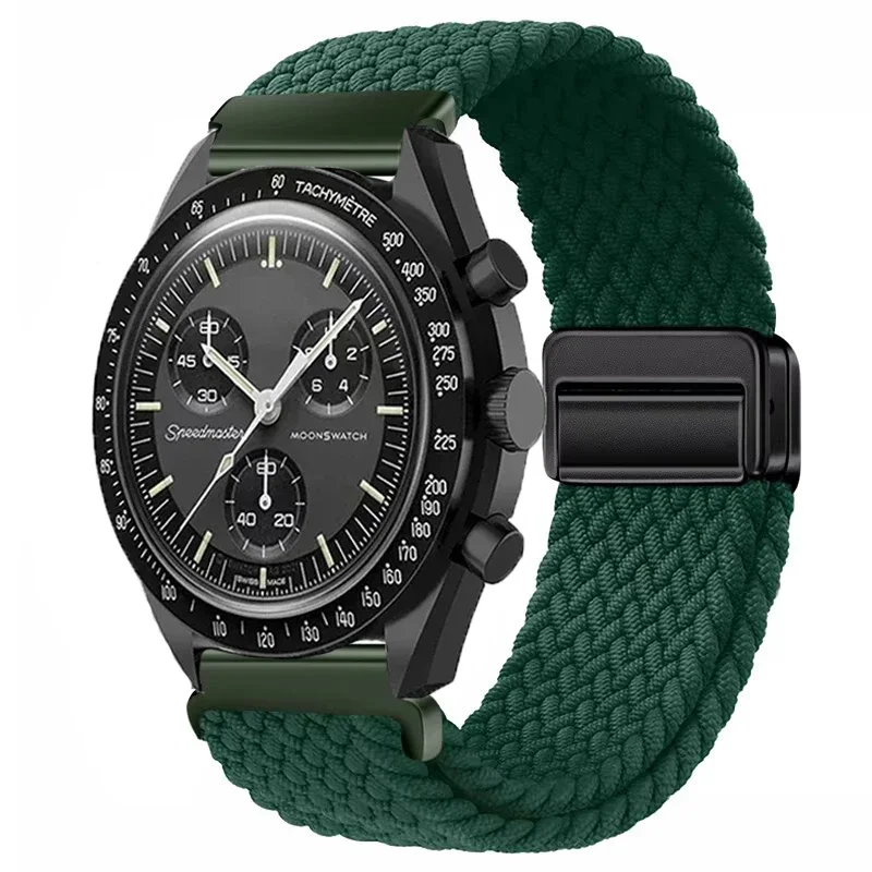 Universal Nylon Loop Strap - 22mm, Magnetic Weave Bracelet, 20mm Adjustable Band