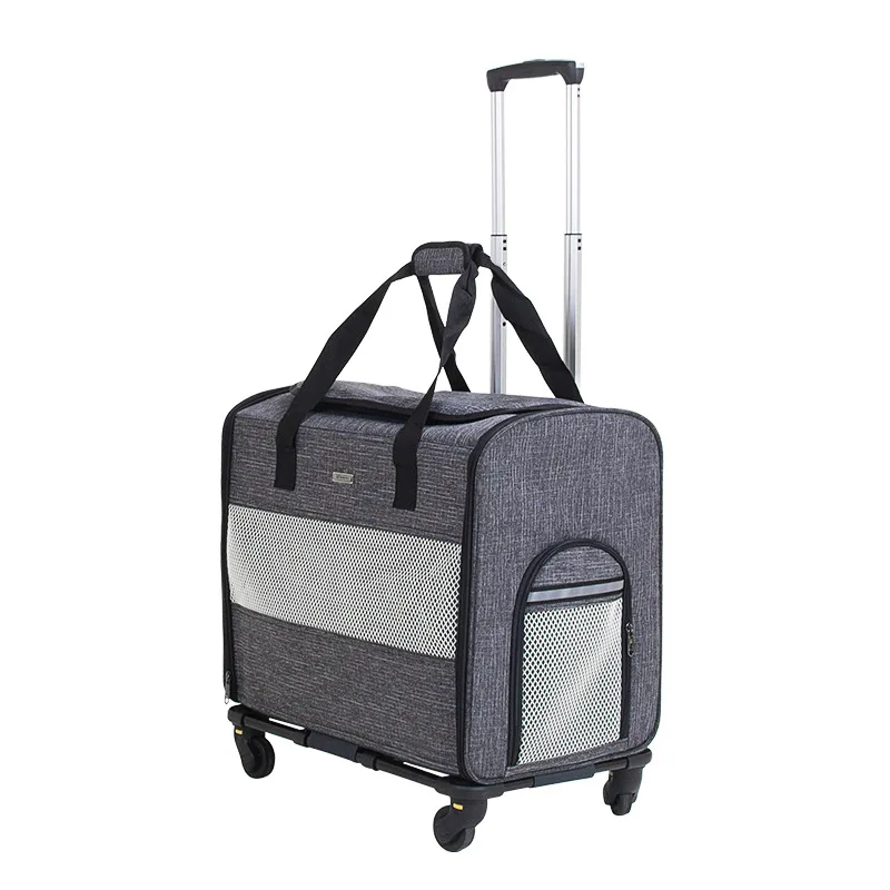 Cat Dog Carrier With Wheels Airline Approved Rolling Pet - Temu