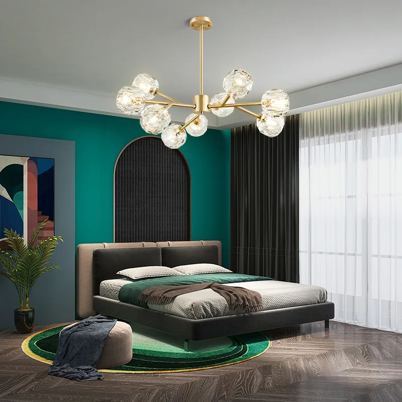 Sala de Estar Conduziu a Lâmpada Nordic Minimalista Moderna Lâmpada Luxo Lustre Cristal Molecular Sala Jantar Quarto Luz 3 Computers & Electronics