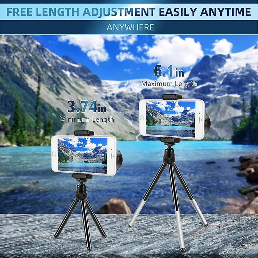 80X100HD powerful monocular telescope mobile camera zoom Starscope tripod smart phone clip hiking camping bird and star watching