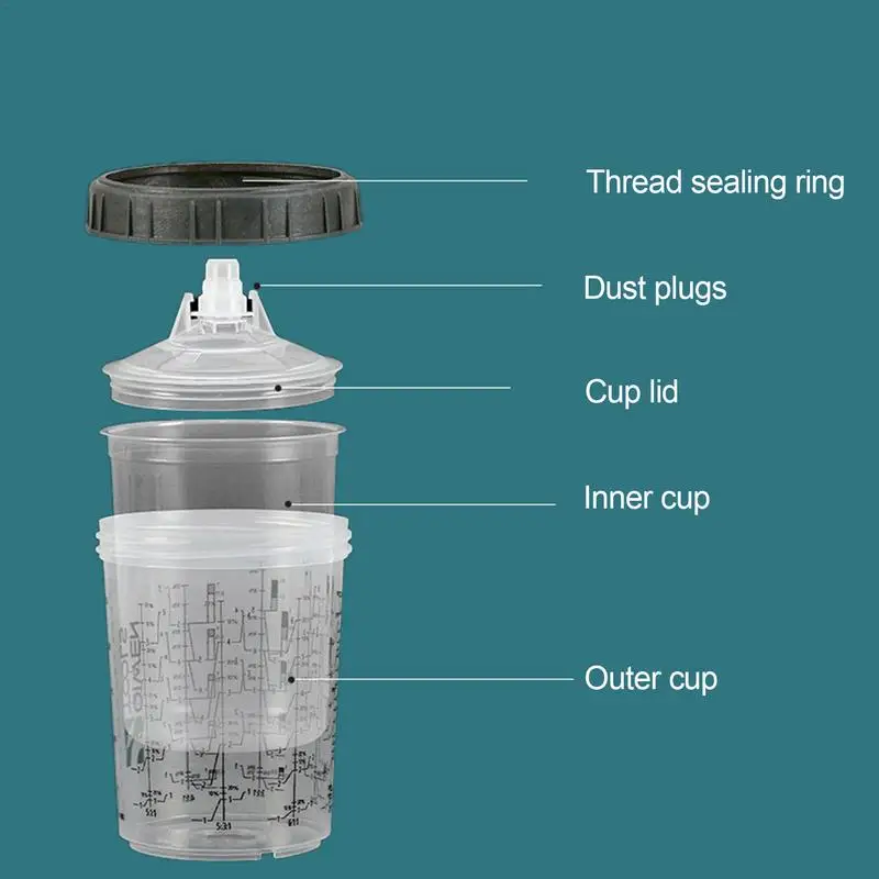 Paint Spray Guns Cup180/400/600ml Paint Mixing Cup 50pcs Disposable Cup Spray Guns Pot with Inner with Lids