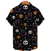 2023 Summer Cat Print Hawaiian Shirt Men's Beach Vacation Casual Tops Plus Size Loose And Simple Outdoor 3XL Button Shirts 3