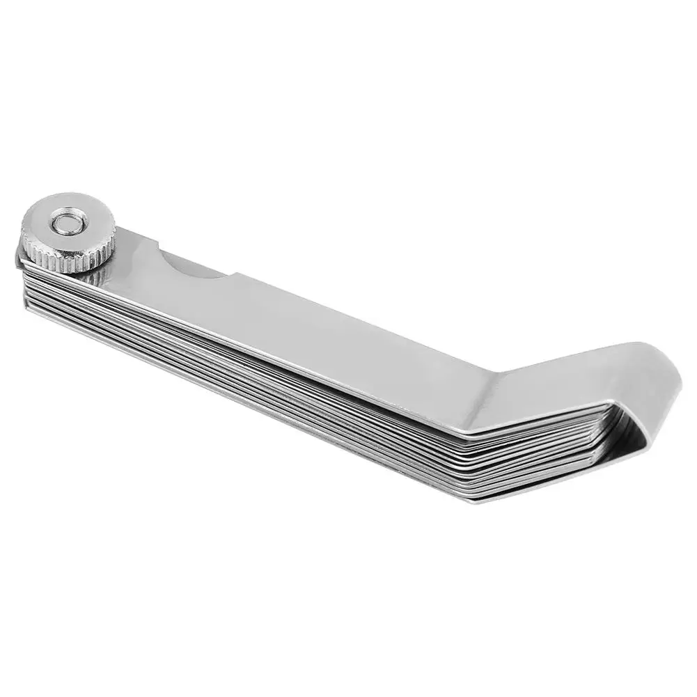 16-Blade Stainless Steel Feeler Gauge 0.05-1.00mm Thickness Curved Ruler for Welding Inspection Tool