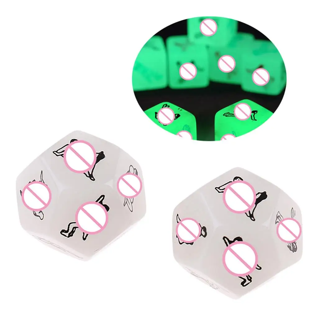 2Pack Glow 12 Position Dices For Bachelor Party or Adult Couples