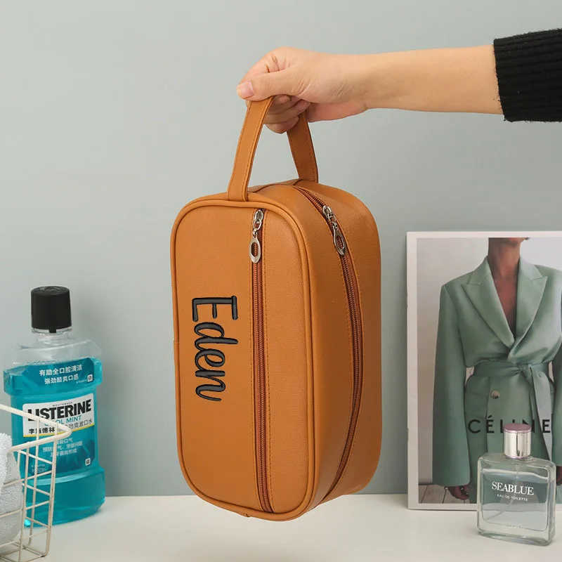 Personalized Embroidery Men's and women's handbags multi-functional waterproof makeup bag towel toothbrush storage bag 4