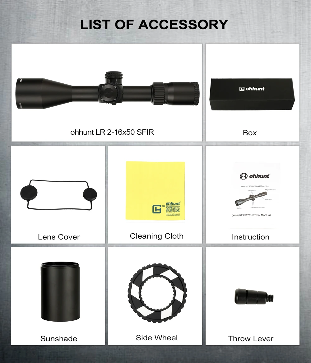 ohhunt LR 2-16x50 SFIR　スコープ ohhunt LR 2-16x50 SFIR Hunting Scope Mil Dot Glass Etched