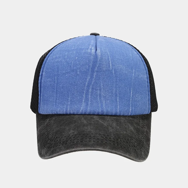 Adult casual breathable sports hats Men women patchwork mesh baseball caps Custom logo embroidery fishing golf hats for women 4
