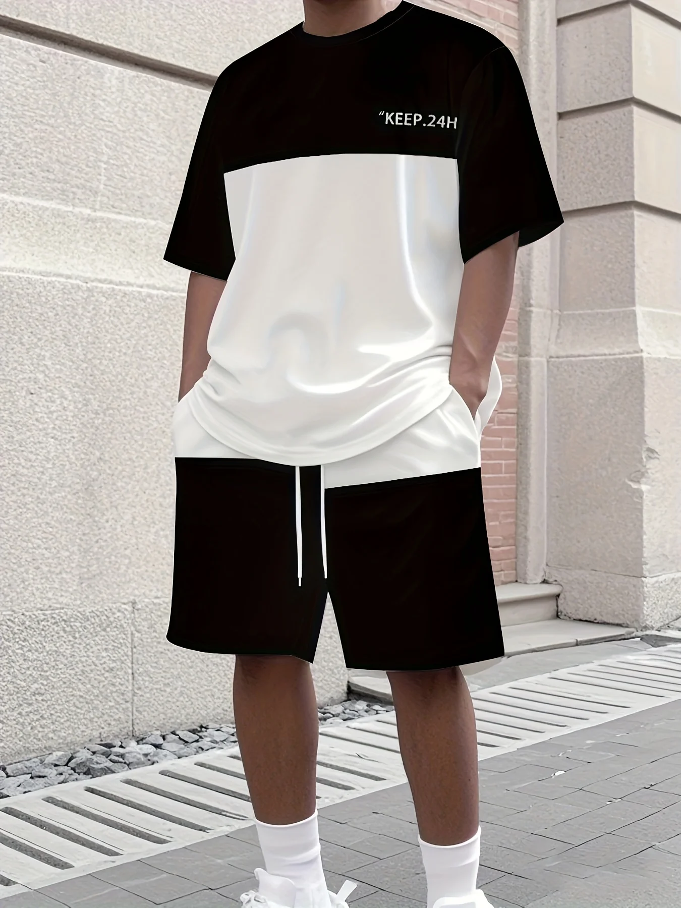 Men's Sports T-Shirt and Shorts Set -01