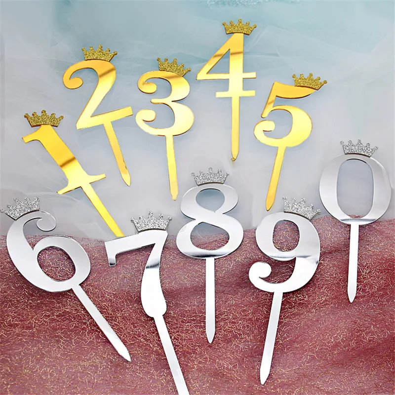 Cake Topper cake topper cake toppers cake decorations birthday party supplies party decorations cupcake supplies Number 0-9 Cake Topper Birthday Anniversary Wedding Party digit cupcake toppers Flags kids Baby Shower 1 st Birthday Decoration