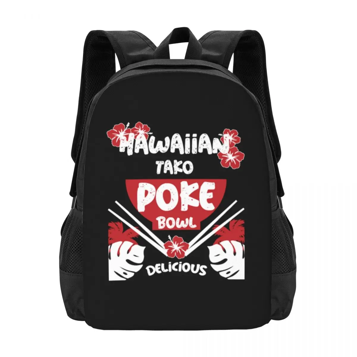 Hawaiian Poke Bowl Tako Poke Collaboration Zaino Stampa 3D Pieghevole Carina Di Grande Capacità