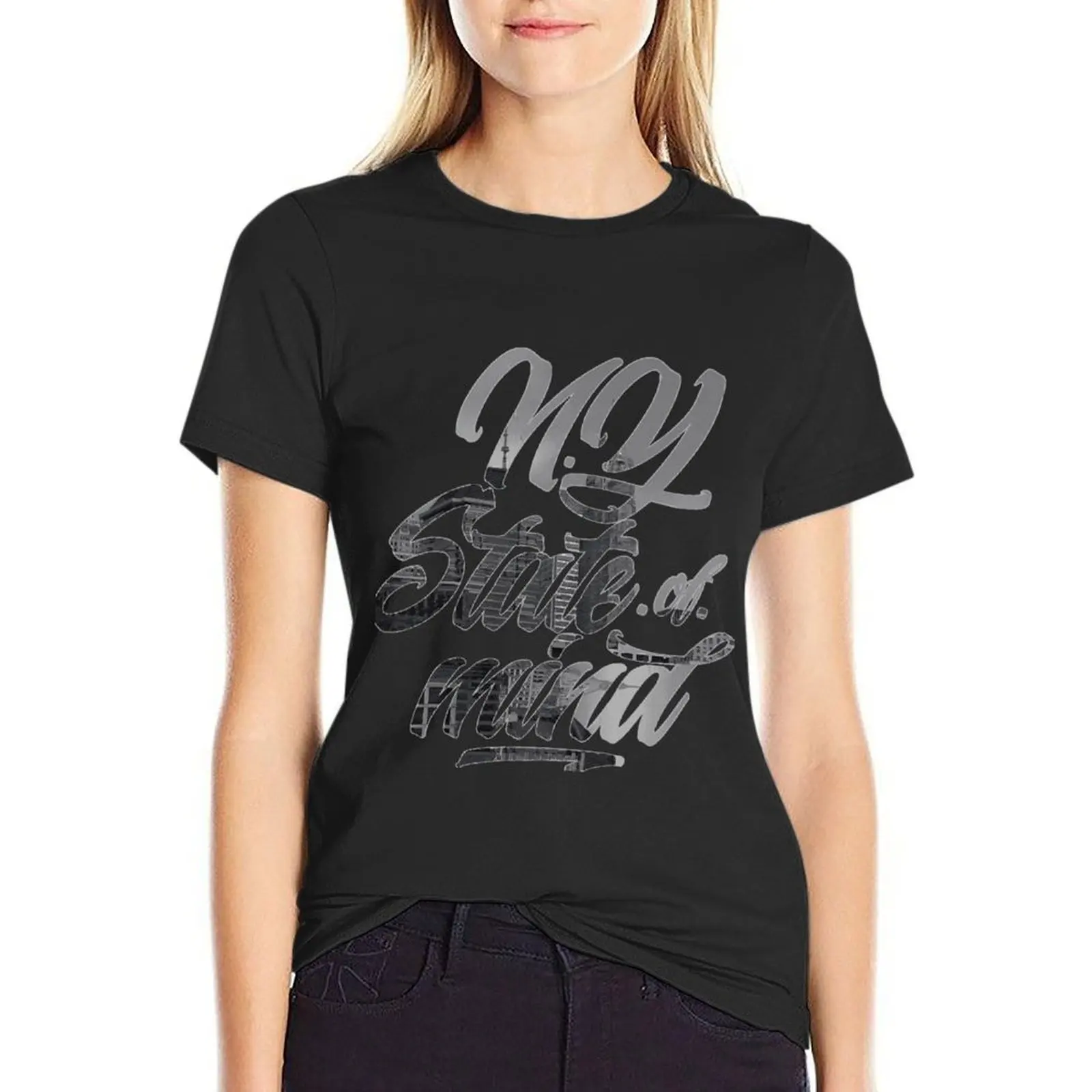 

N.Y State of Mind T-shirt funny hippie clothes korean Women's clothes