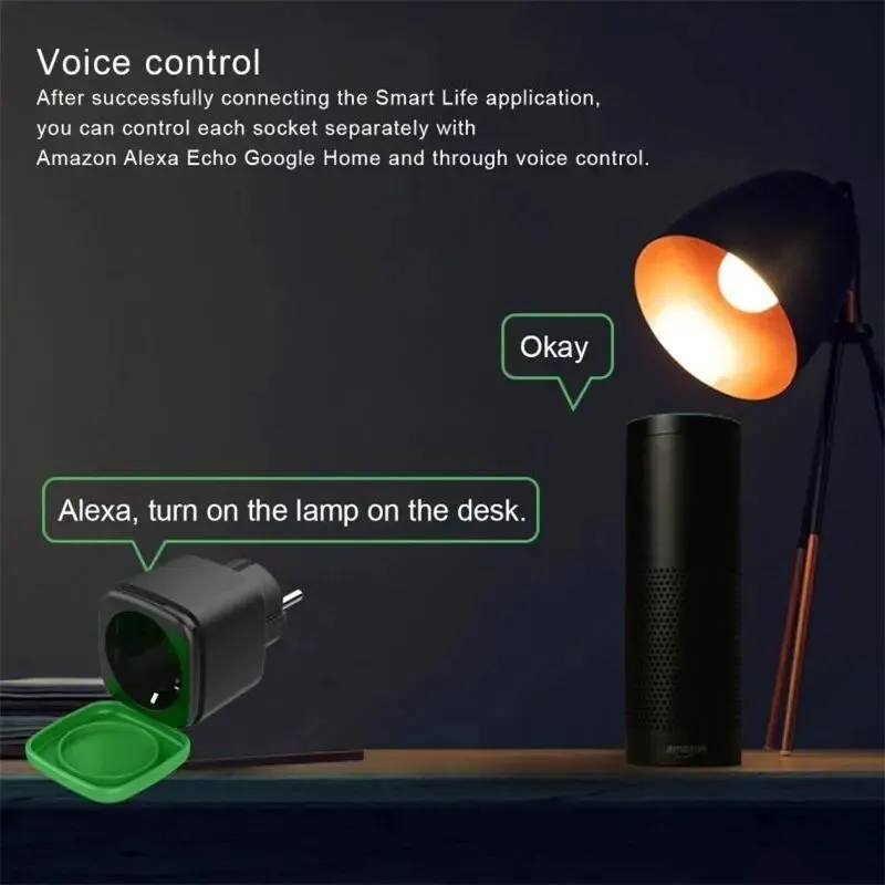 Smart Plug Wifi Tuya Smart Outdoor Socket IP44 Waterproof Wireless Remote Control Plug EU 16A Support Scene Linkage Alexa Google Home Vocie